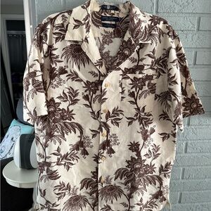 Daniel Cremieux Brown Floral Men's Shirt Size M